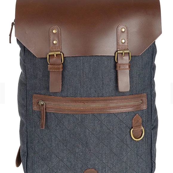 TIMBERLAND - BACKPACK - DARK DENIM and BROWN LEATHER - Picture 2 of 8
